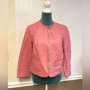 Sigrid Olsen Linen Blazer – Pink‎ Lightweight Jacket | Size 4 | Summer Layering
